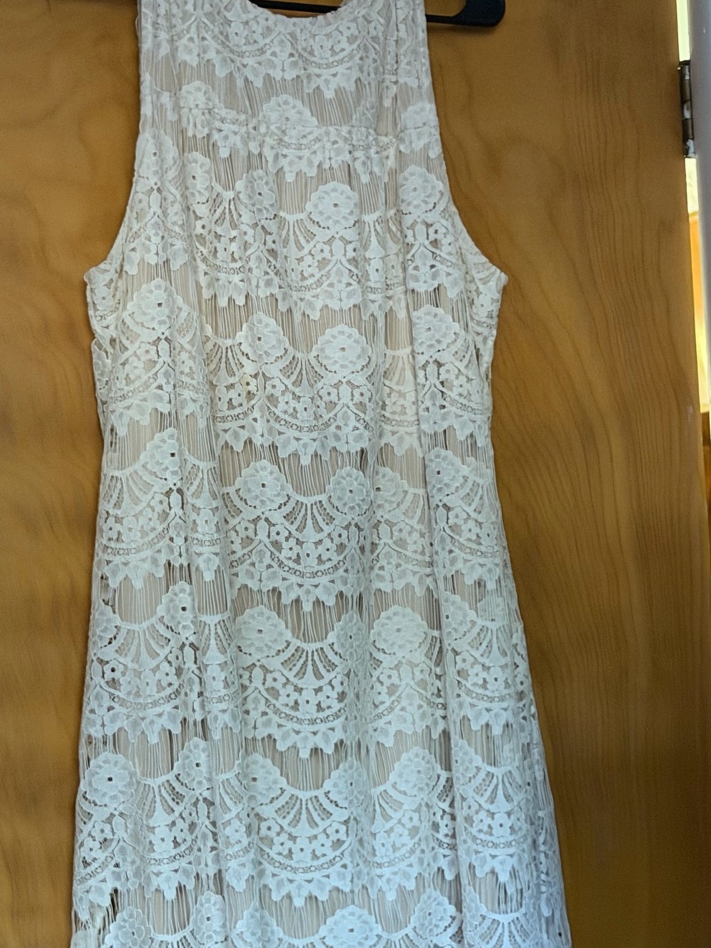 White Lace Sleeveless Shift Dress